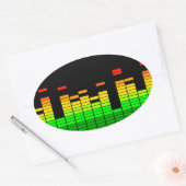 Equalizer Vibes from the Beat of DJ Music decor Ovale Sticker (Envelop)