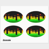 Equalizer Vibes from the Beat of DJ Music decor Ovale Sticker (Vel)