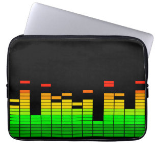 Equalizer Vibes from the Beat of DJ Music Laptop Sleeve