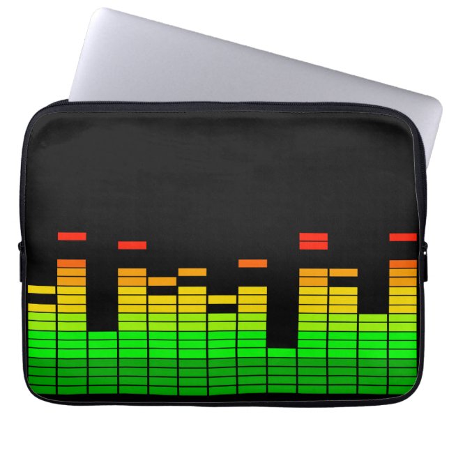 Equalizer Vibes from the Beat of DJ Music Laptop Sleeve (Voorkant)
