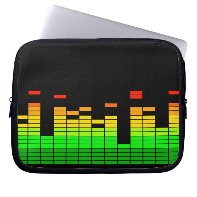 Equalizer Vibes from the Beat of DJ Music Laptop Sleeve (Voorkant)