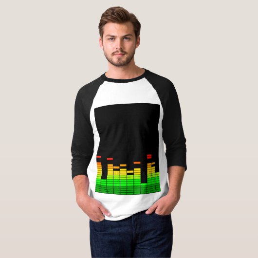 Equalizer Vibes from the Beat of DJ Music T-shirt (Voorkant volledig)