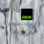 Equalizer Vibes from the Beat of DJ Music Vierkante Button 5,1 Cm (In situ)