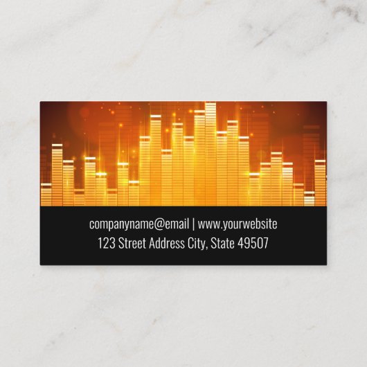 equalizer voor lichte geluidsbalk visitekaartje (Achterkant)