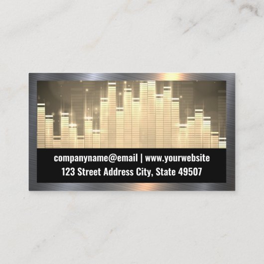 Equalizerpictogram | Draaitafels | Muzikale geluid Visitekaartje (Achterkant)