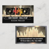 Equalizerpictogram | Draaitafels | Muzikale geluid Visitekaartje (Voorkant / Achterkant)