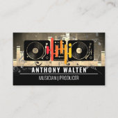 Equalizerpictogram | Draaitafels | Muzikale geluid Visitekaartje (Voorkant)