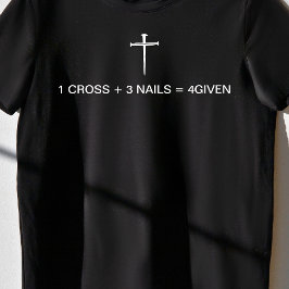 Equation One Cross Three Nails White Cross Womens T-shirt