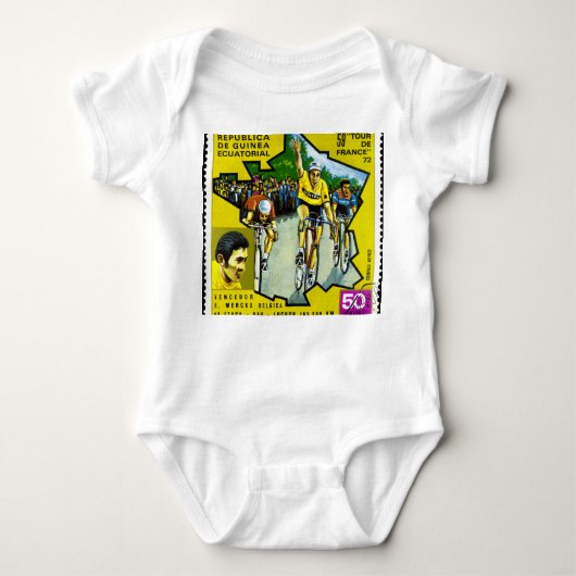 Equatoriaal-Guinea Fietsers Historische stempel Romper (Voorkant)