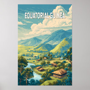 Equatoriaal-Guinea Illustratie Reis Kunst Vintage Poster