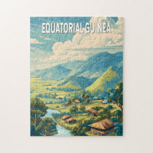 Equatoriaal-Guinea Illustratie Reizen Art Vintage Legpuzzel