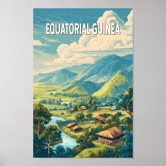 Equatoriaal-Guinea Illustratie Reizen Art Vintage Poster (Voorkant)