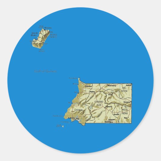 Equatoriaal-Guinea kaart sticker (Voorkant)