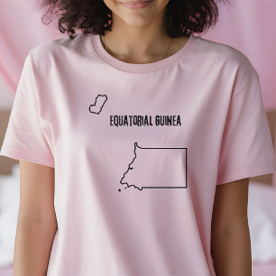 Equatoriaal-Guinea Landkaart Overzicht Vorm Grens T-shirt