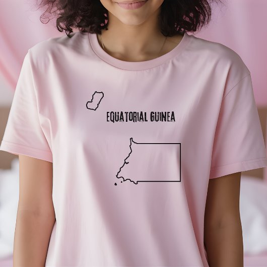 Equatoriaal-Guinea Landkaart Overzicht Vorm Grens T-shirt