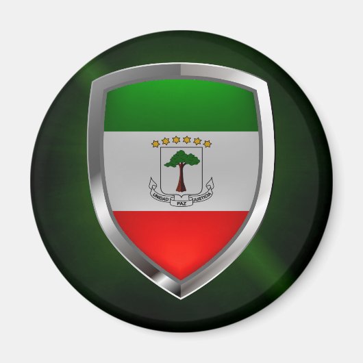 Equatoriaal-Guinea Mettalic Emblem Magneet (Voorkant)