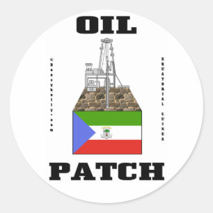 Equatoriaal-Guinea Oliepleister Sticker, Olieplatf Ronde Sticker
