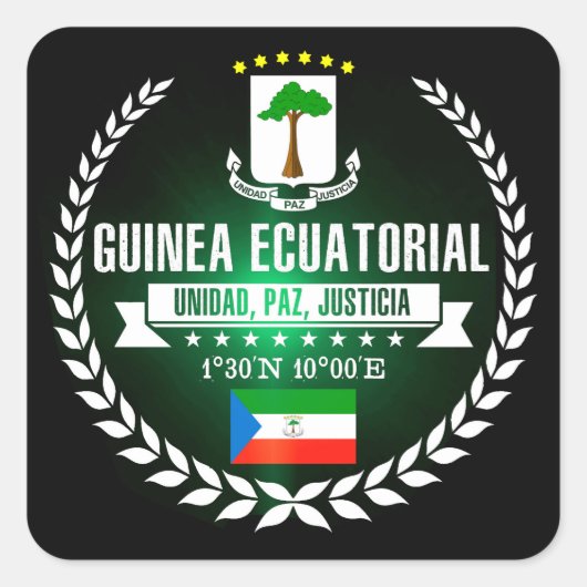 Equatoriaal-Guinea Vierkante Sticker (Voorkant)