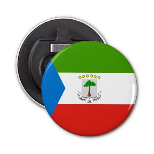 Equatoriaal-Guinea Vlag Button Flesopener (Voorkant)