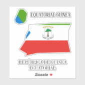 Equatoriaal-Guinea Vlag Charmante Patriottische Ka Sticker (Vel)