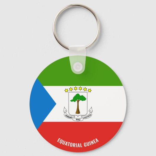 Equatoriaal-Guinea Vlag charmerend patriottisch Sleutelhanger (Voorkant)