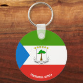 Equatoriaal-Guinea Vlag charmerend patriottisch Sleutelhanger (Voorkant)