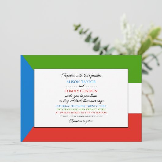 Equatoriaal-Guinea Vlag, Equatoriaal-Guinese bruil Kaart (Staand voorkant)