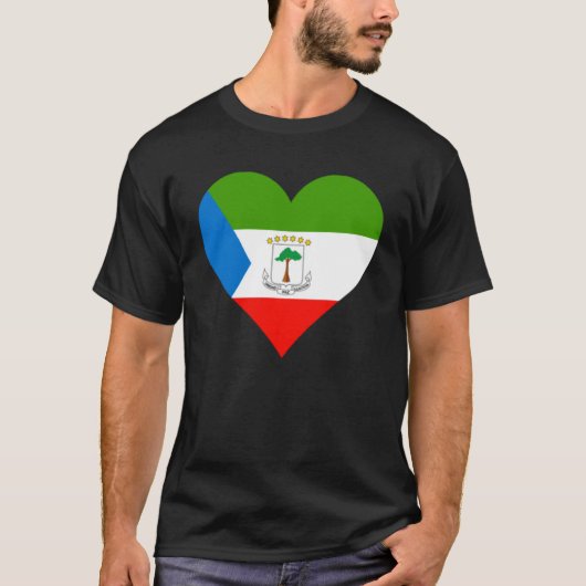 Equatoriaal-Guinea Vlag Hart Equatoriaal-Guinea T-shirt (Voorkant)