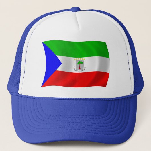 Equatoriaal-Guinea Vlag Hoed Trucker Pet (Voorkant)