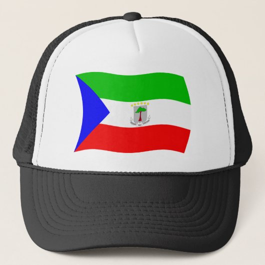 Equatoriaal-Guinea Vlag Hoed Trucker Pet (Voorkant)