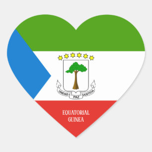 Equatoriaal-Guinea Vlag op de plechtige patriottis Hart Sticker
