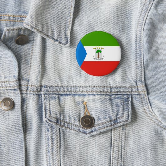 Equatoriaal-Guinea Vlag Ronde Button 5,7 Cm (In situ)