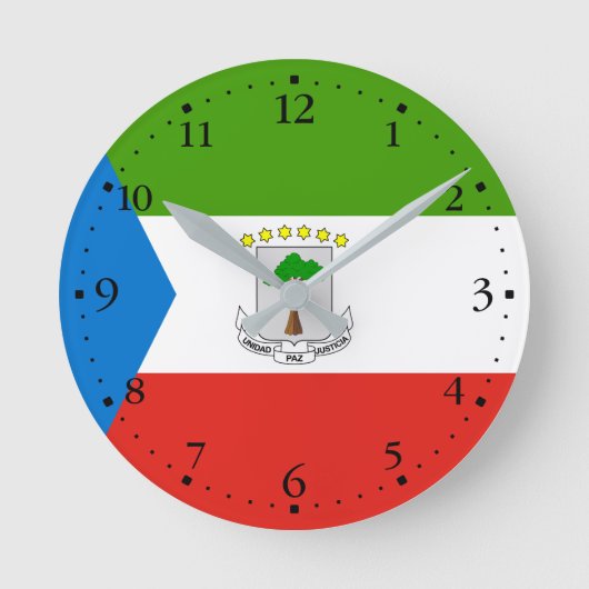 Equatoriaal-Guinea Vlag Ronde Klok (Voorkant)