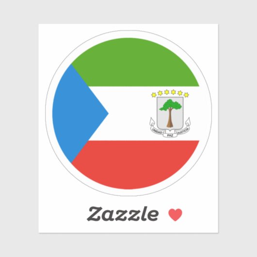 Equatoriaal-Guinea Vlag Ronde Sticker (Vel)