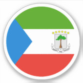 Equatoriaal-Guinea Vlag Ronde Sticker (Voorkant)