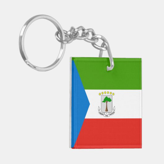 Equatoriaal-Guinea Vlag Sleutelhanger (Voorkant Links)