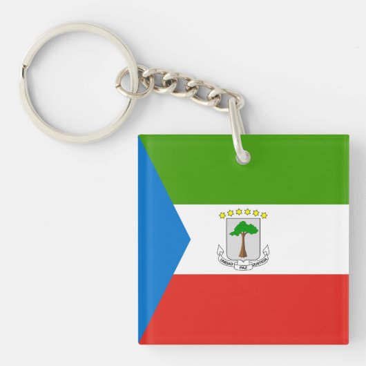 Equatoriaal-Guinea Vlag Sleutelhanger (Voorkant)