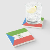 Equatoriaal-Guinea Vlag Stenen Onderzetter (Zijkant)