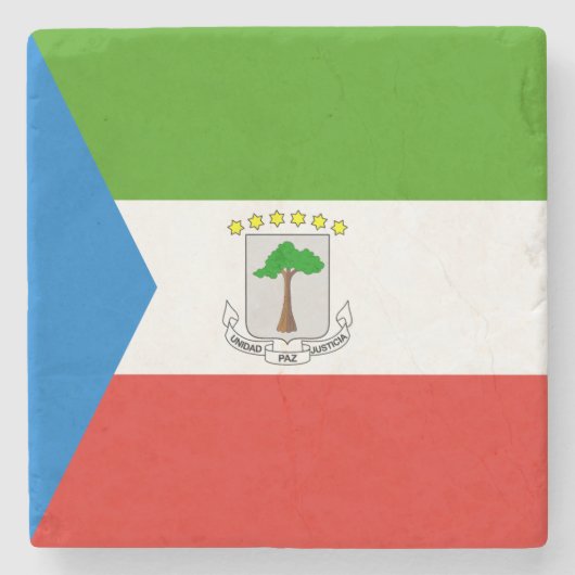 Equatoriaal-Guinea Vlag Stenen Onderzetter (Voorkant)
