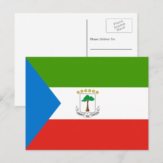 Equatoriaal-Guinese vlag, vlag van Equatoriaal-Gui Briefkaart (Voorkant / Achterkant)
