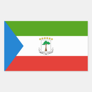 Equatoriaal-Guinese vlag, vlag van Equatoriaal-Gui Rechthoekige Sticker