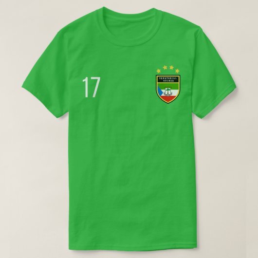 Equatorial Guinea Number 17 Sports Jersey Seventee T-shirt (Design voorkant)