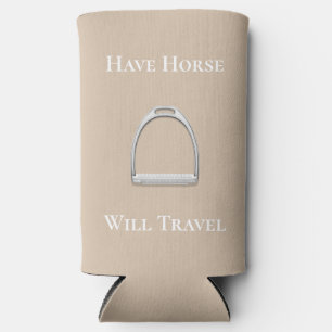 Equestrian Beige "have Horse Will Travel" Seltzer Blikjeskoeler