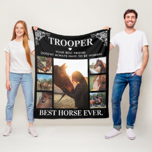 Equestrian Best Horse Ever Photo Collage Fleece Deken