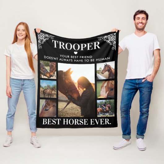 Equestrian Best Horse Ever Photo Collage Fleece Deken (In situ)