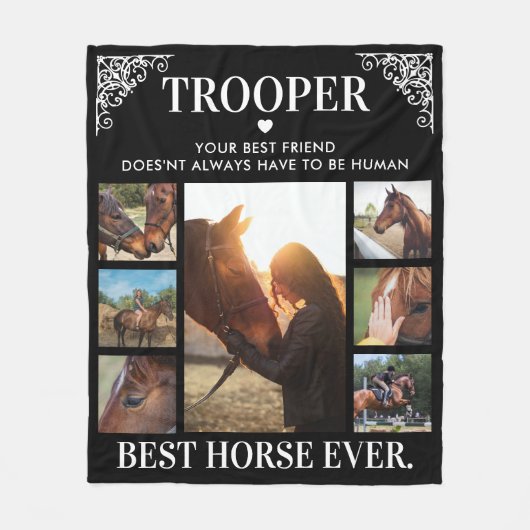 Equestrian Best Horse Ever Photo Collage Fleece Deken (Voorkant)