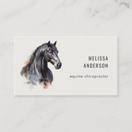 Equestrian Business Modern Waterverf Horse Visitekaartje (Voorkant)