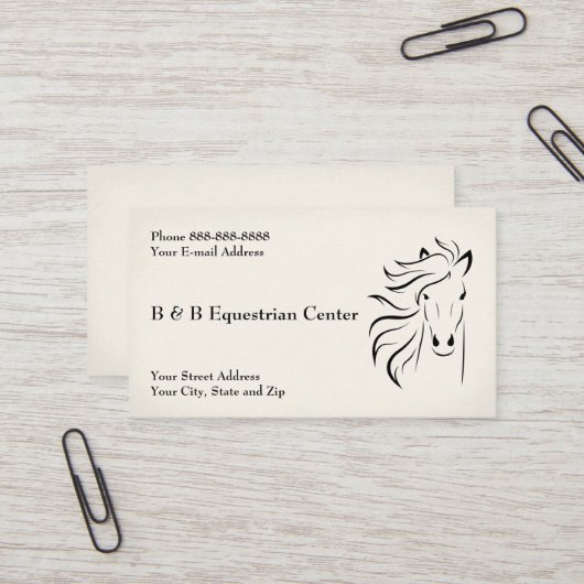 Equestrian Center Business Card Visitekaartje (Voorkant / Achterkant in situ)