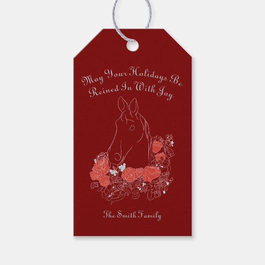 Equestrian Christmas Card Cadeaulabel (Voorkant)