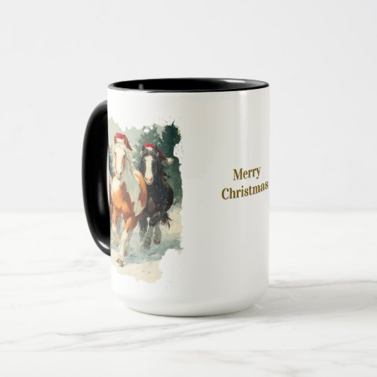 Equestrian Christmas  Coffee Mug Mok (Voorkant links)